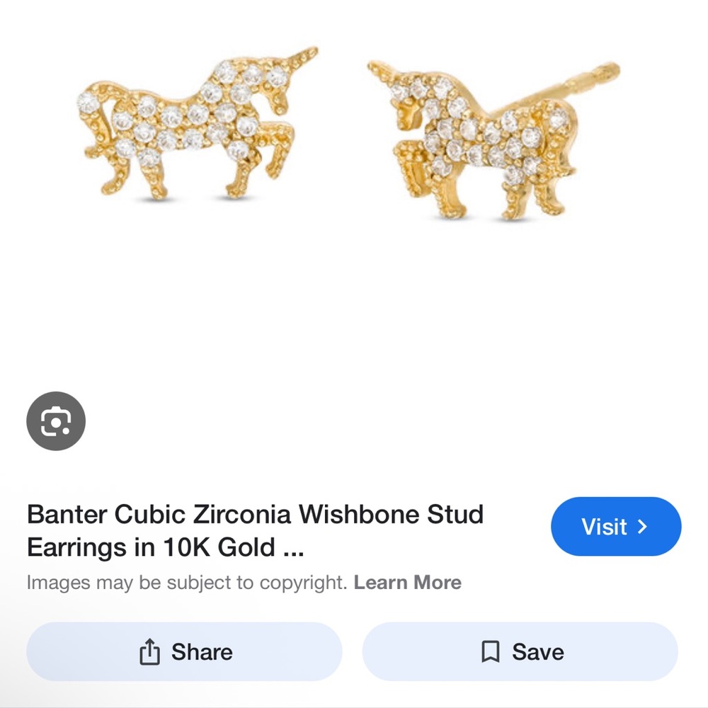 Gold Unicorn Stud Earrings